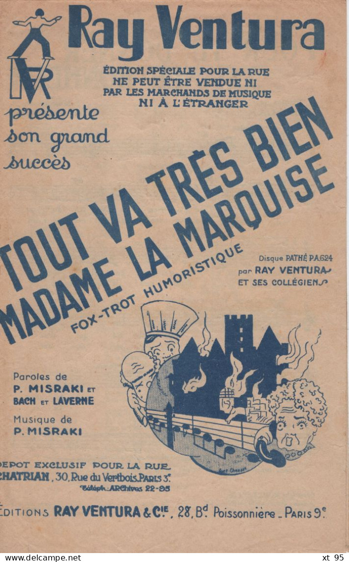 Partition - Tout Va Tres Bien Madame La Marquise - Rey Ventura - Scores & Partitions