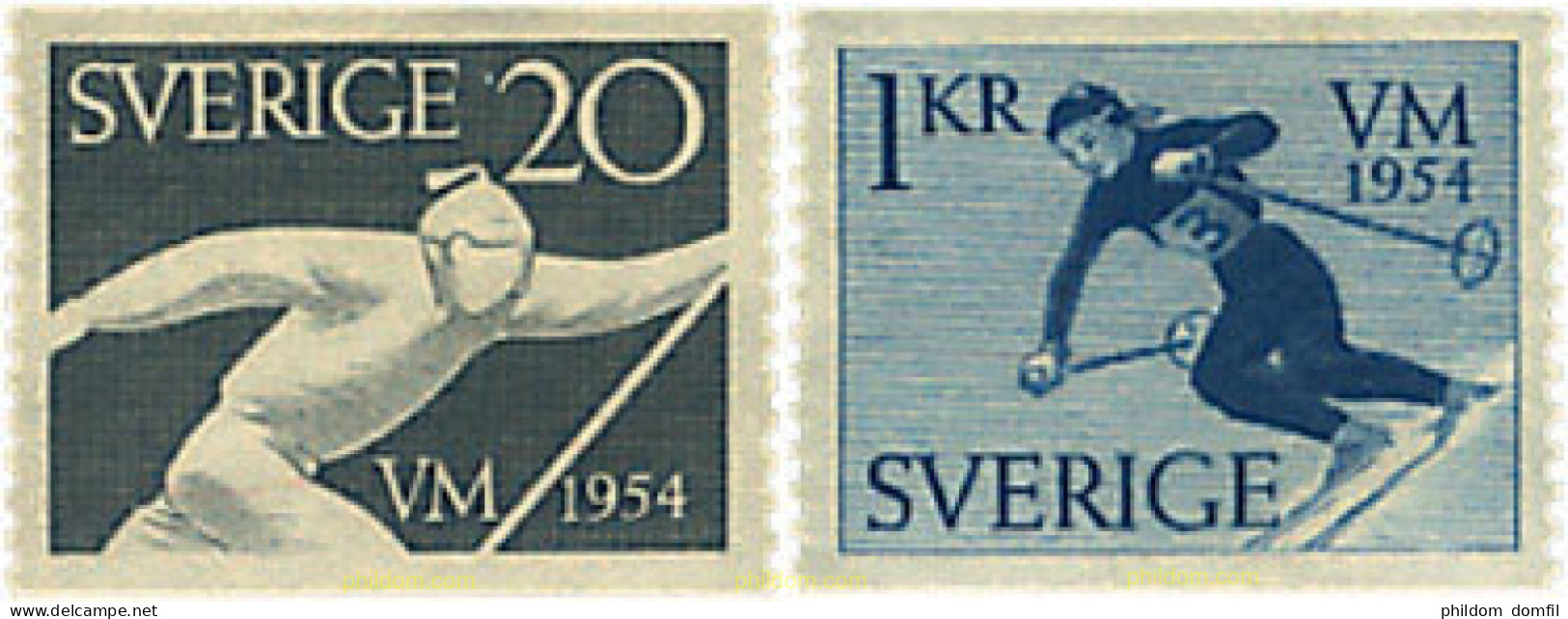 77954 MNH SUECIA 1954 CAMPEONATOS DEL MUNDO DE ESQUI - Neufs