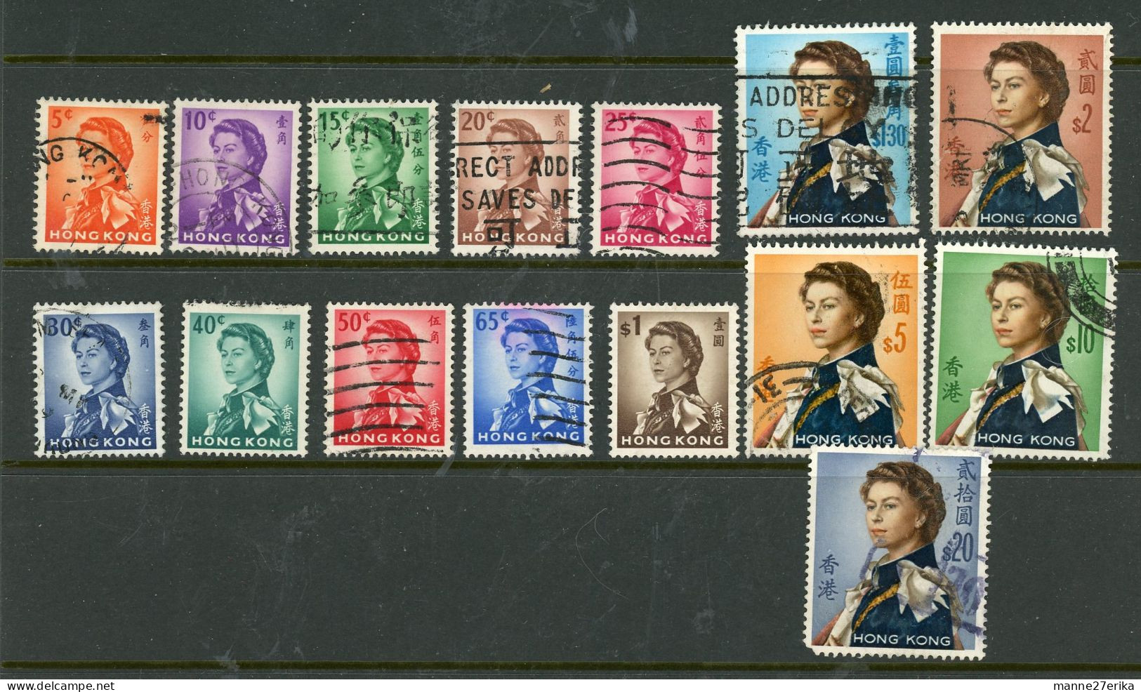 Hong  Kong USED 1962 Queen Elizabeth - Used Stamps