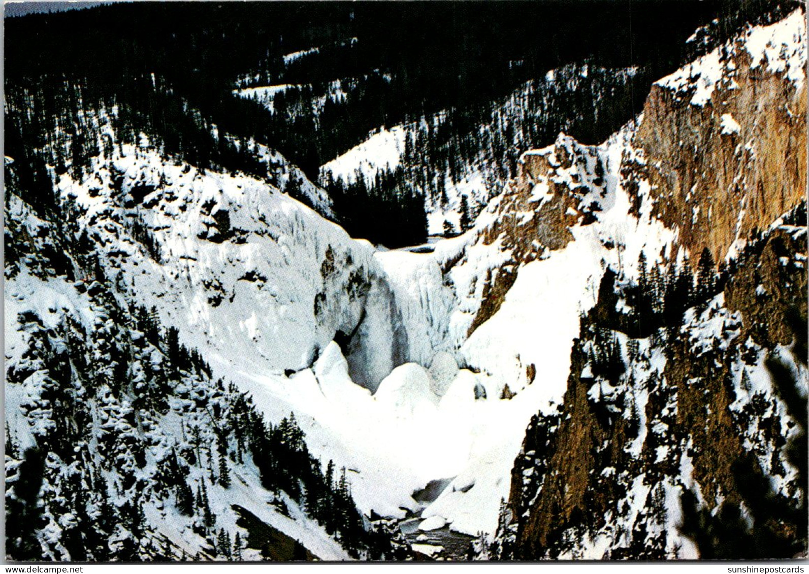 Yellowstone National Park Lower Falls In Winter - USA National Parks