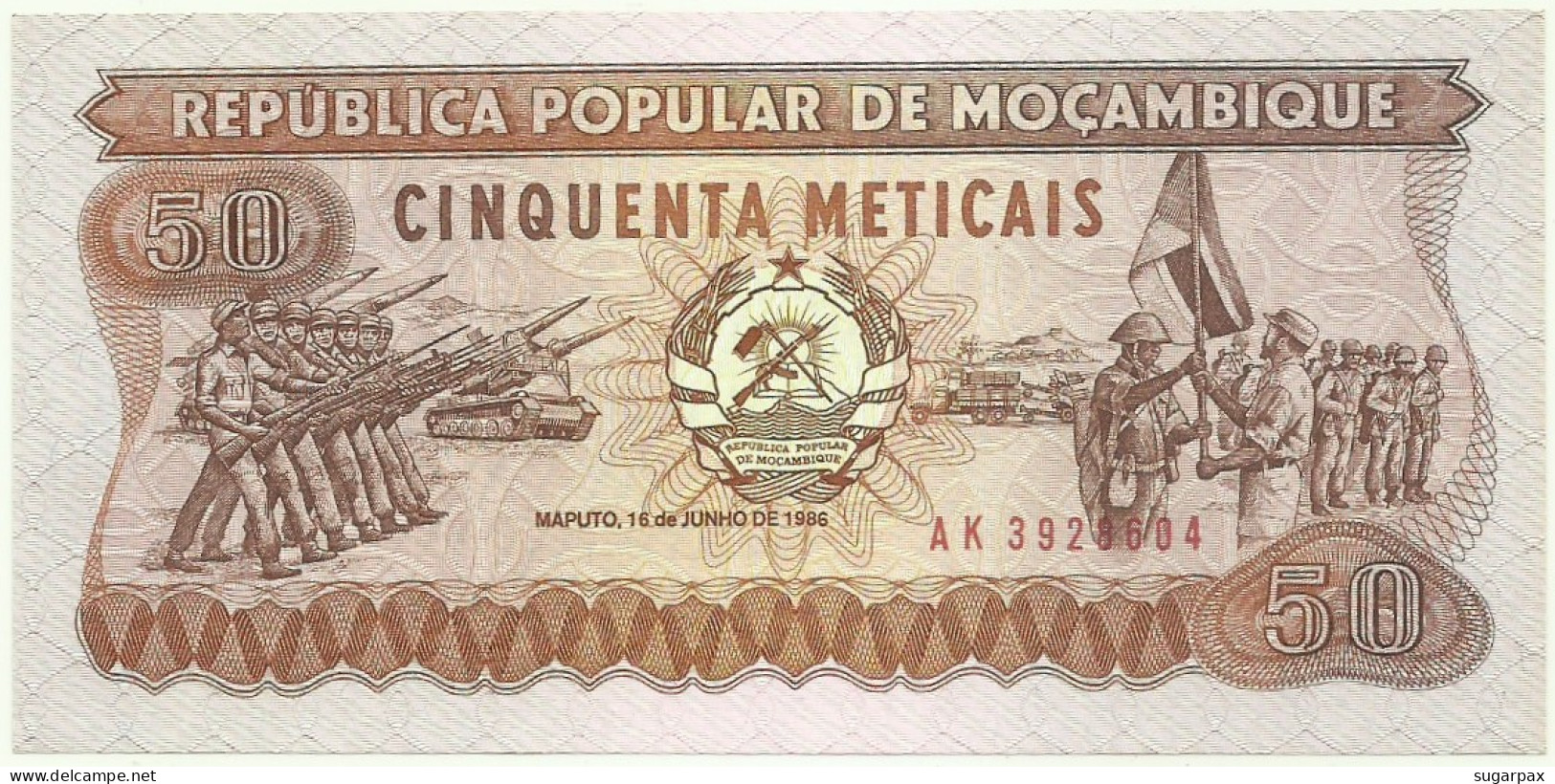 Mozambique - 50 Meticais - 16.06.1986 - Unc. - P 129.b - Serie AK - Moçambique