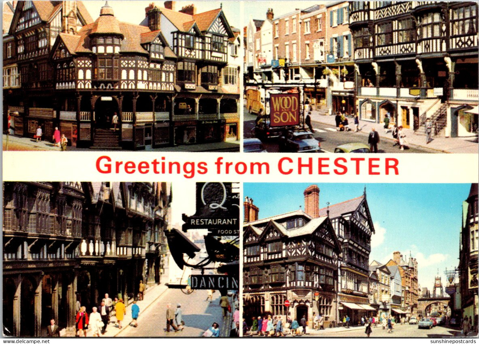 England Chester Greetings The Cross Northgate Street Eastgate And Bridge Street Rows - Chester