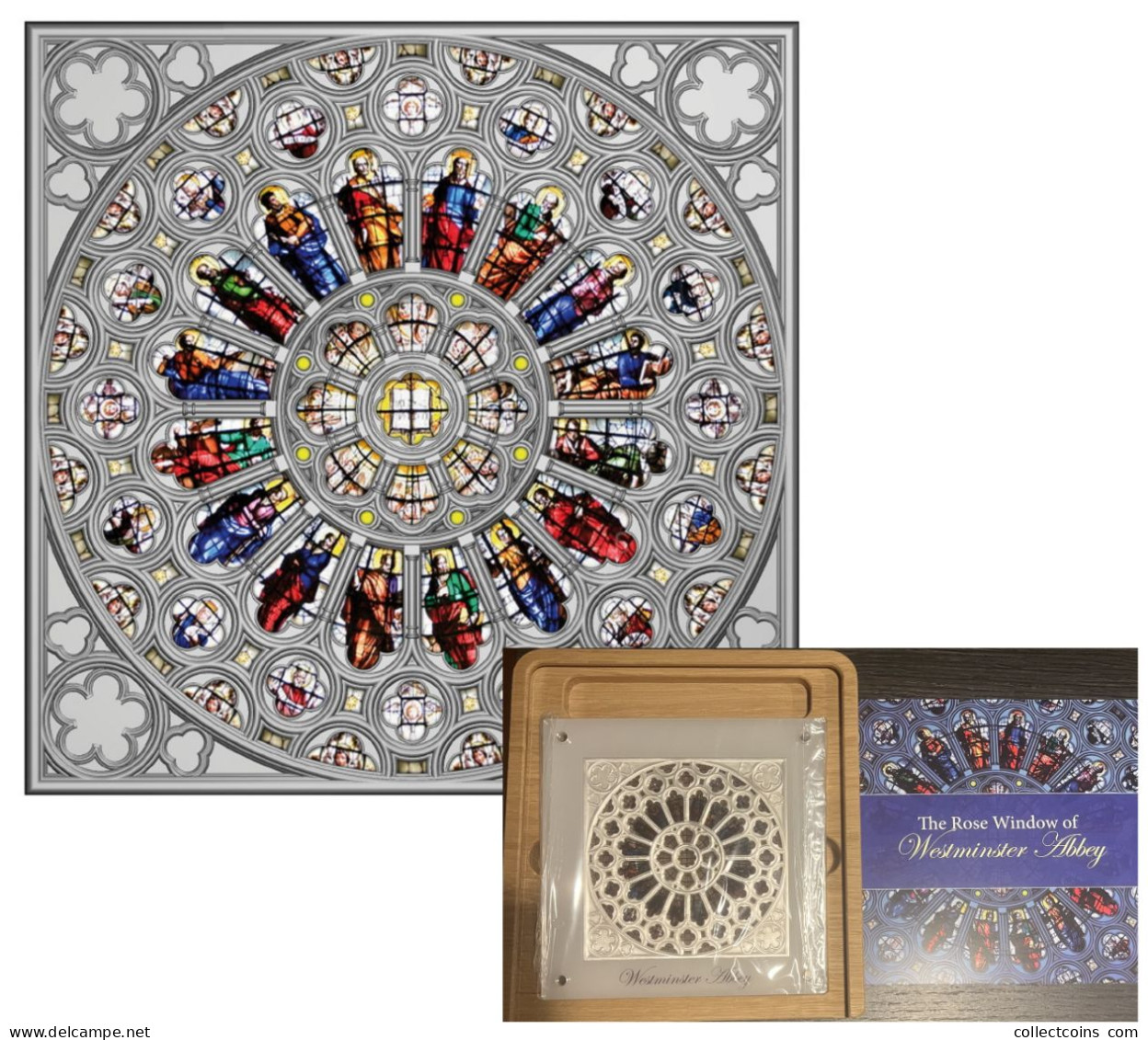 ROSE WINDOW Of Westminster Abbey North Rose - Solomon Islands 5 Dollars 2021 150 Grams Zilveren Munt  Silver Coin - Sonstige – Ozeanien