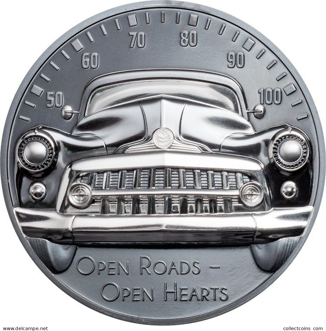 Cook Islands 10 Dollars 2021 CLASSIC CAR Open Roads - 2 Oz Silver Coin Zilveren Munt - Other - Oceania