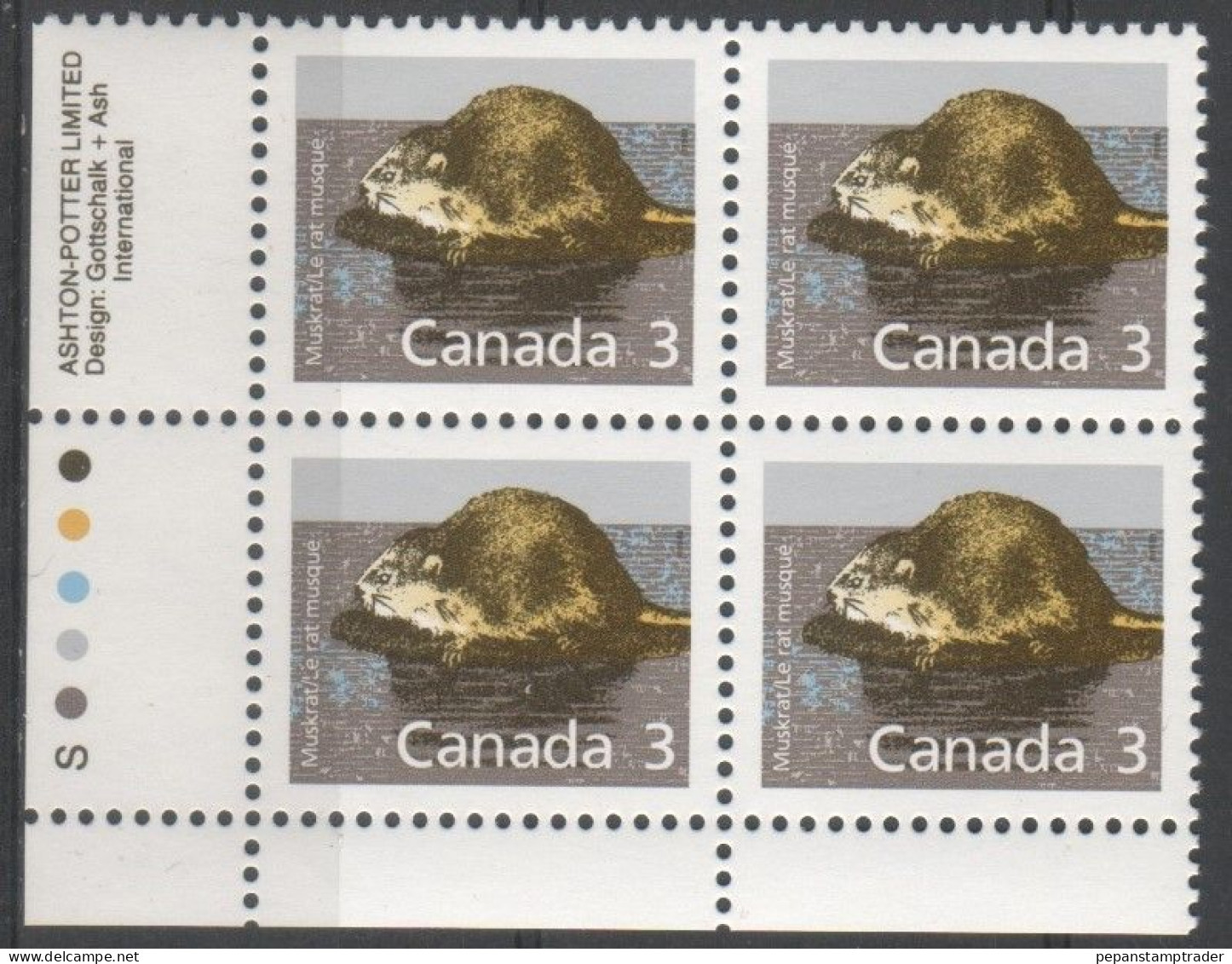 Canada - #1157 - MNH PB  Of 4 - Num. Planches & Inscriptions Marge