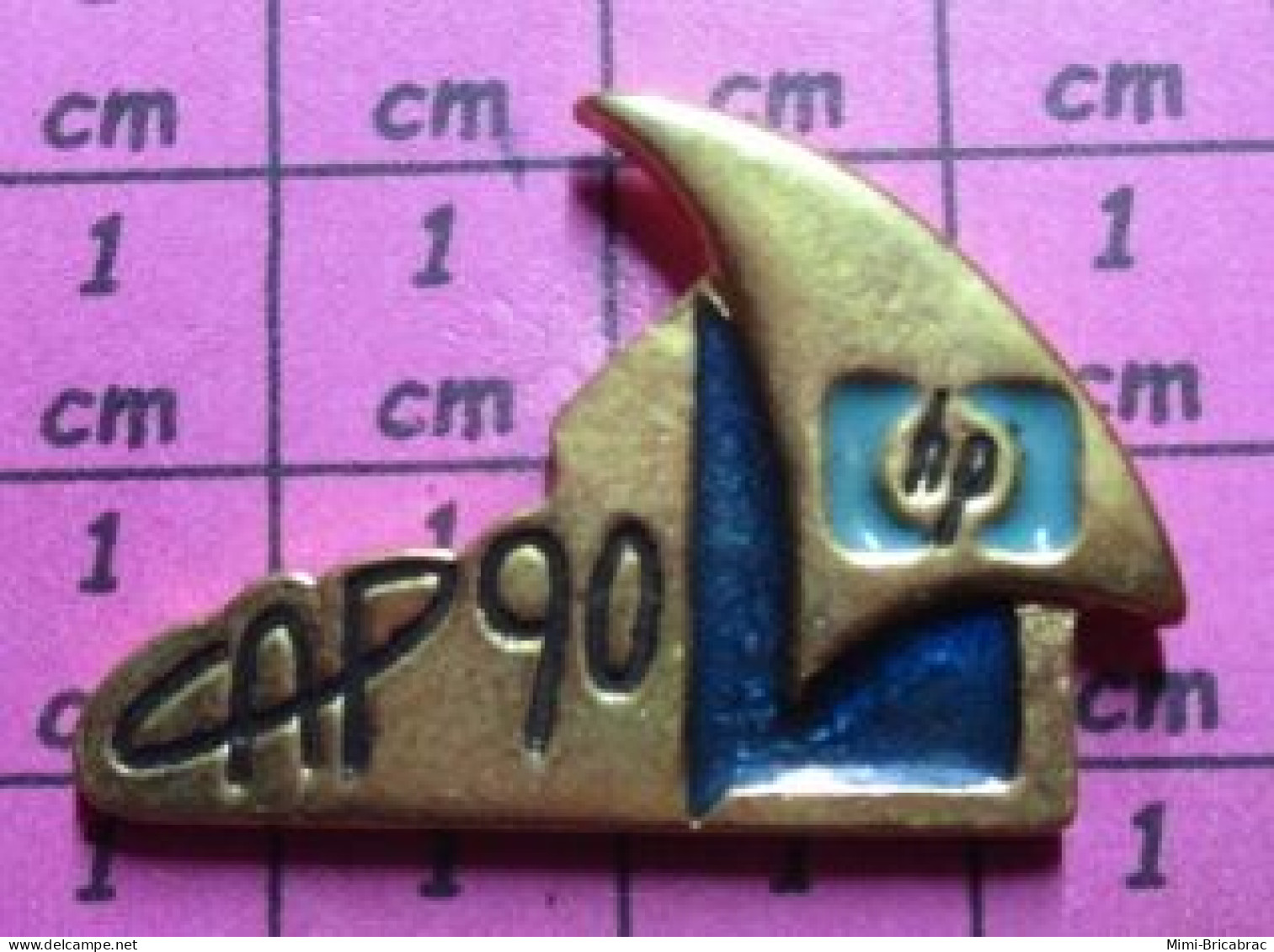 813F Pin's Pins / Beau Et Rare / SPORTS / VOILE VOLIER HP HEWLETT-PACKARD CAP 90 - Segeln