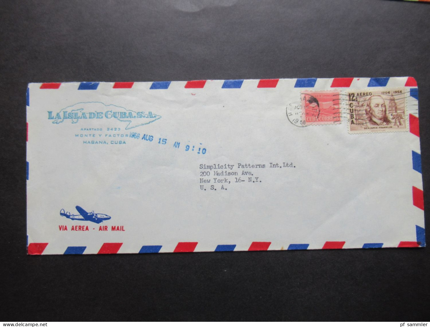 Kuba / Cuba Habana 1958 Air Mail 2 Dekorative Umschläge Louisiana Hatcheries Mit Küken Und 1x La Isla De Cuba S.A. - Brieven En Documenten