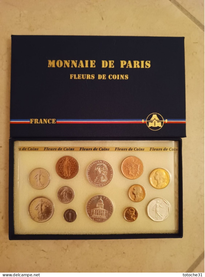 France Monnaies Fleur De Coin Complète 1987 - Colecciones