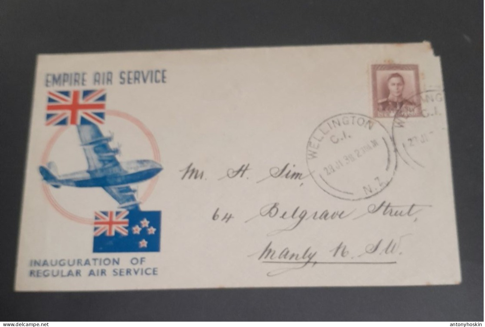 28 July 1938 Empire Air Service Inauguration Of Regular Air Service - Airmail