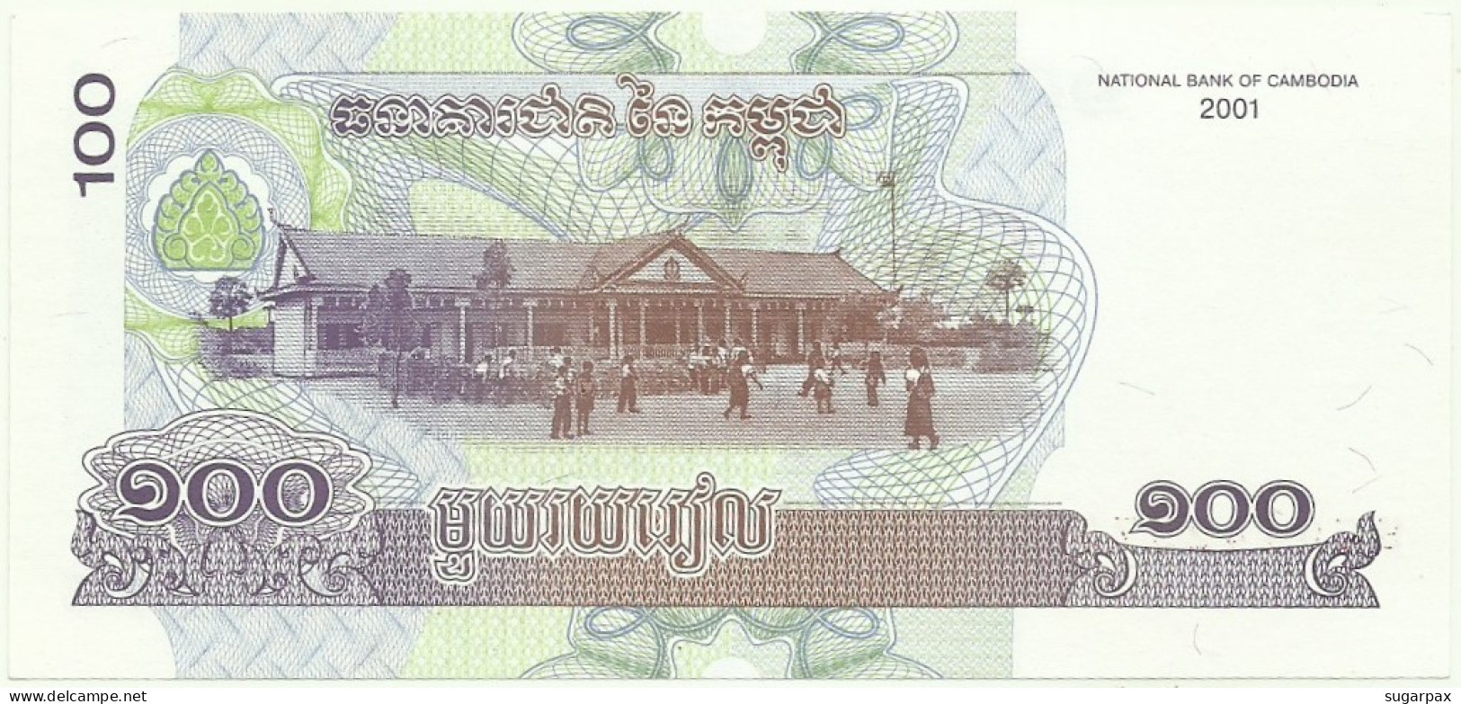 Cambodia - 100 Riels - 2001 - Pick: 53 - Unc. - Sign. 17 - National Banque - Cambodge