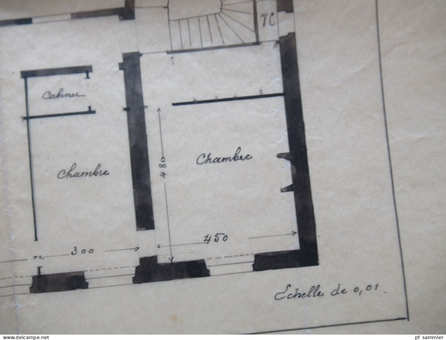 Paris vor 1900 Architektenzeichnung Plan actuel Avenue Montaigne 10 1er Etage / Boulogne Atchitecte 14.4. Fg. Poissonnie