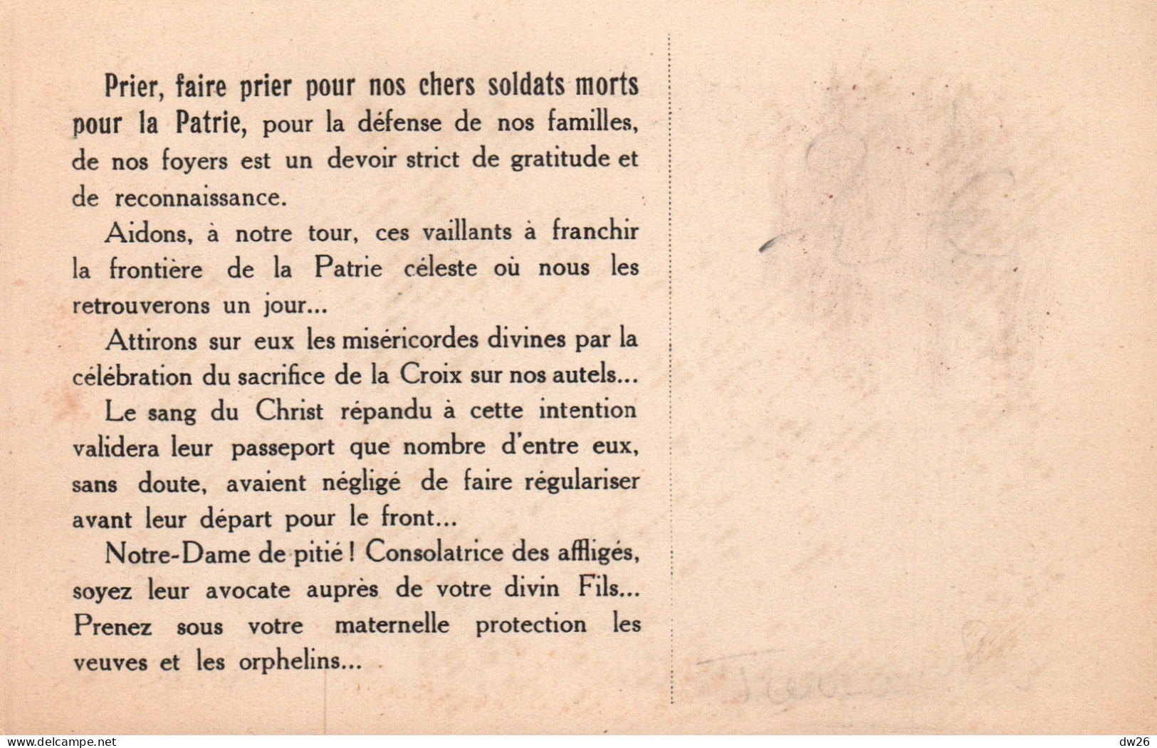 Carte Patriotique - Priez Pour Nos Soldats Morts Pour La Patrie - Dijon, Cimetière Des Péjoces, Sépultures Des Victimes - Patriottisch