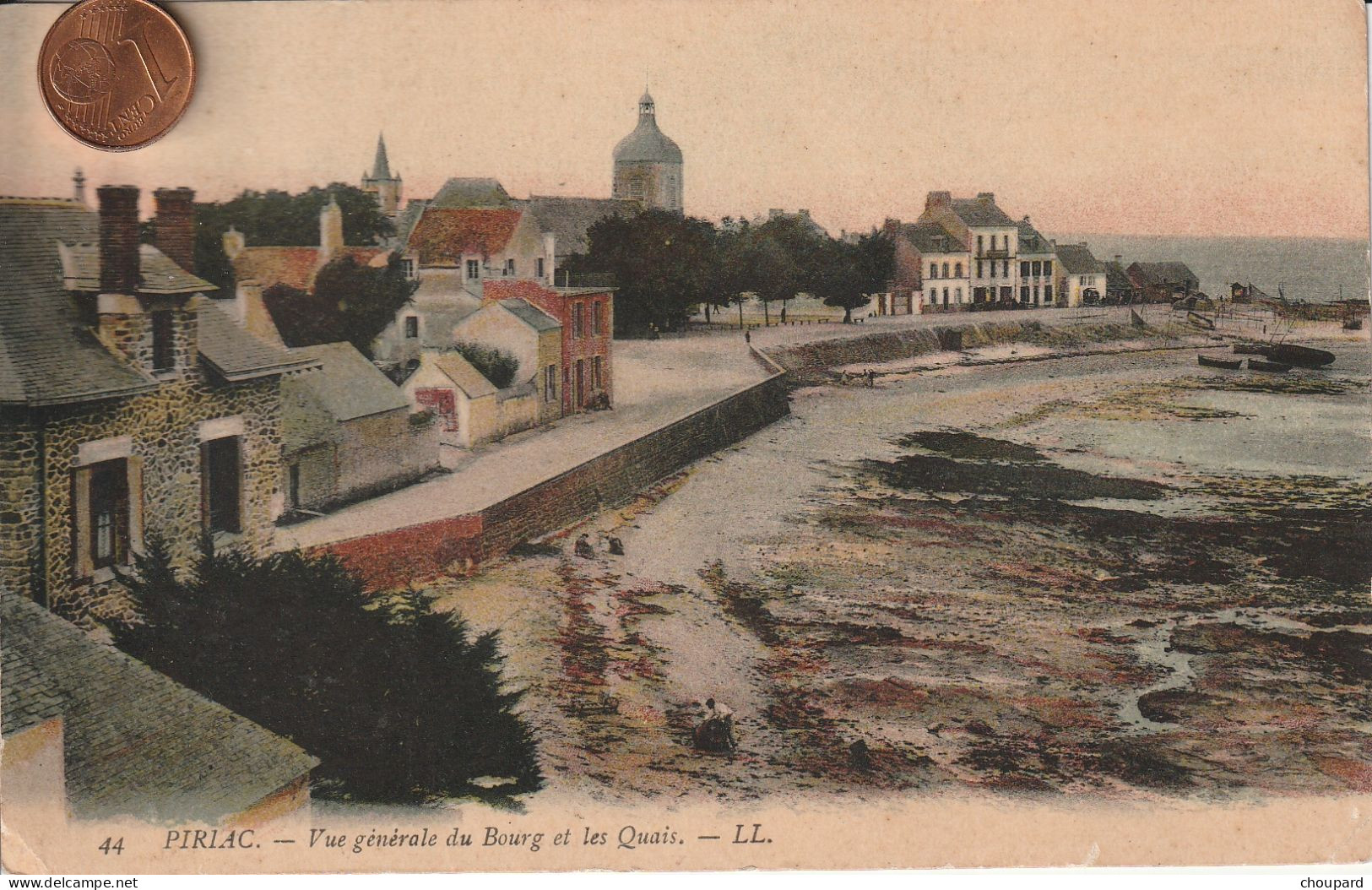 44 - Carte Postale Ancienne De   PIRIAC SUR MER   Vue Générale Du Bourg Et Les Quais - Piriac Sur Mer