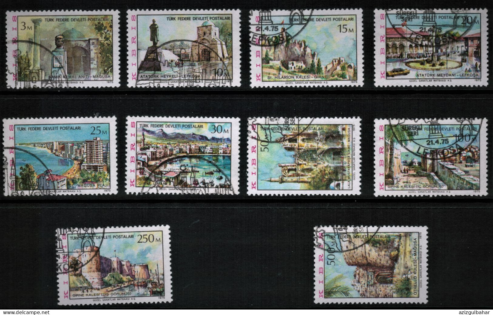 1975 - DEFINITIVE SERIES  - TURKISH  CYPRUS STAMPS - USED - Oblitérés