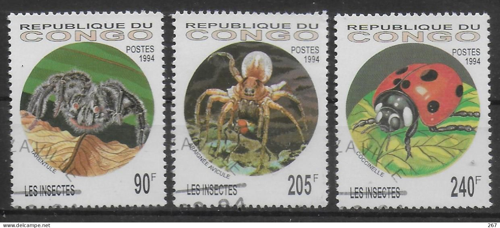 CONGO   N° 991/93    Oblitere  Insectes Coccinelle Araignees - Araignées