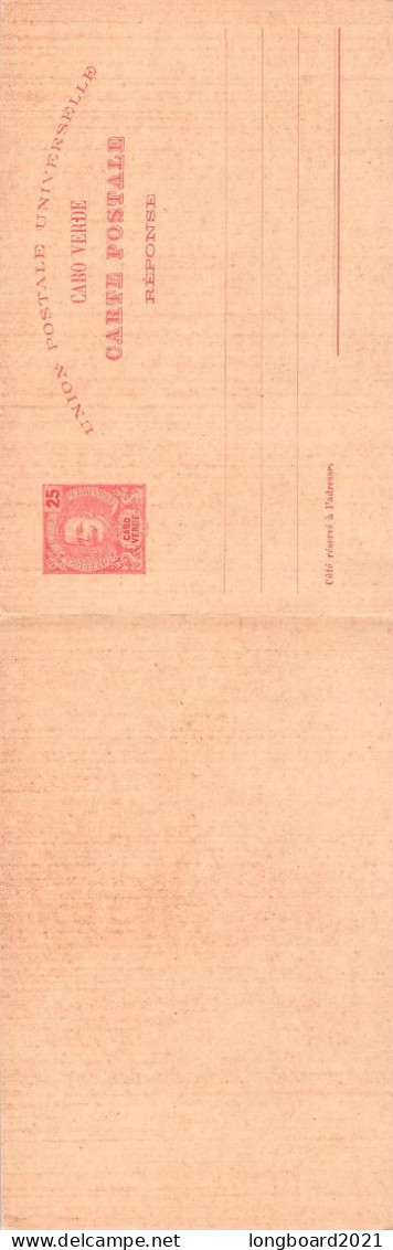 CABO VERDE - CARTE POSTALE 25/25 REIS Unc / *2066 - Kaapverdische Eilanden