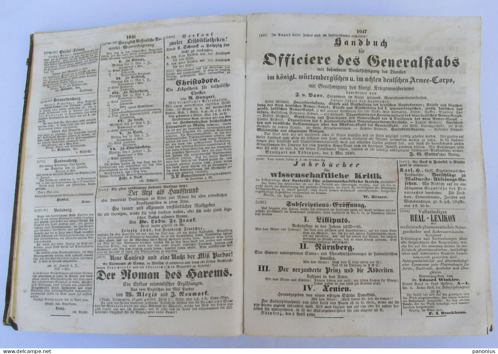 ALLGEMEINE ZEITUNG AUGSBURG GERMANY Year 1840. NEWSPAPER ( Numbers 122 - 182 ) - Otros & Sin Clasificación