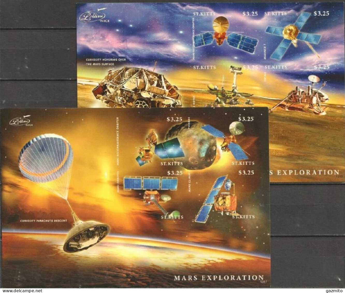 S. Kittis 2014, Space, Mars Exploration, 8val In 2BF IMPERFORATED - North  America
