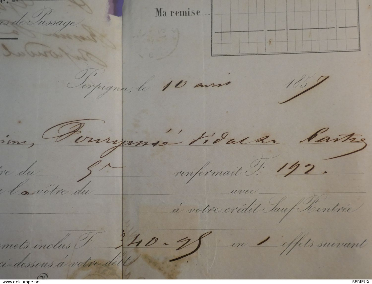 BX4  FRANCE BELLE   LETTRE  1855   PERPIGNAN  A CASTRES  +N°16 40C BELLES MARGES  ++ AFFRANCH. INTERESSANT +++ - 1853-1860 Napoleon III