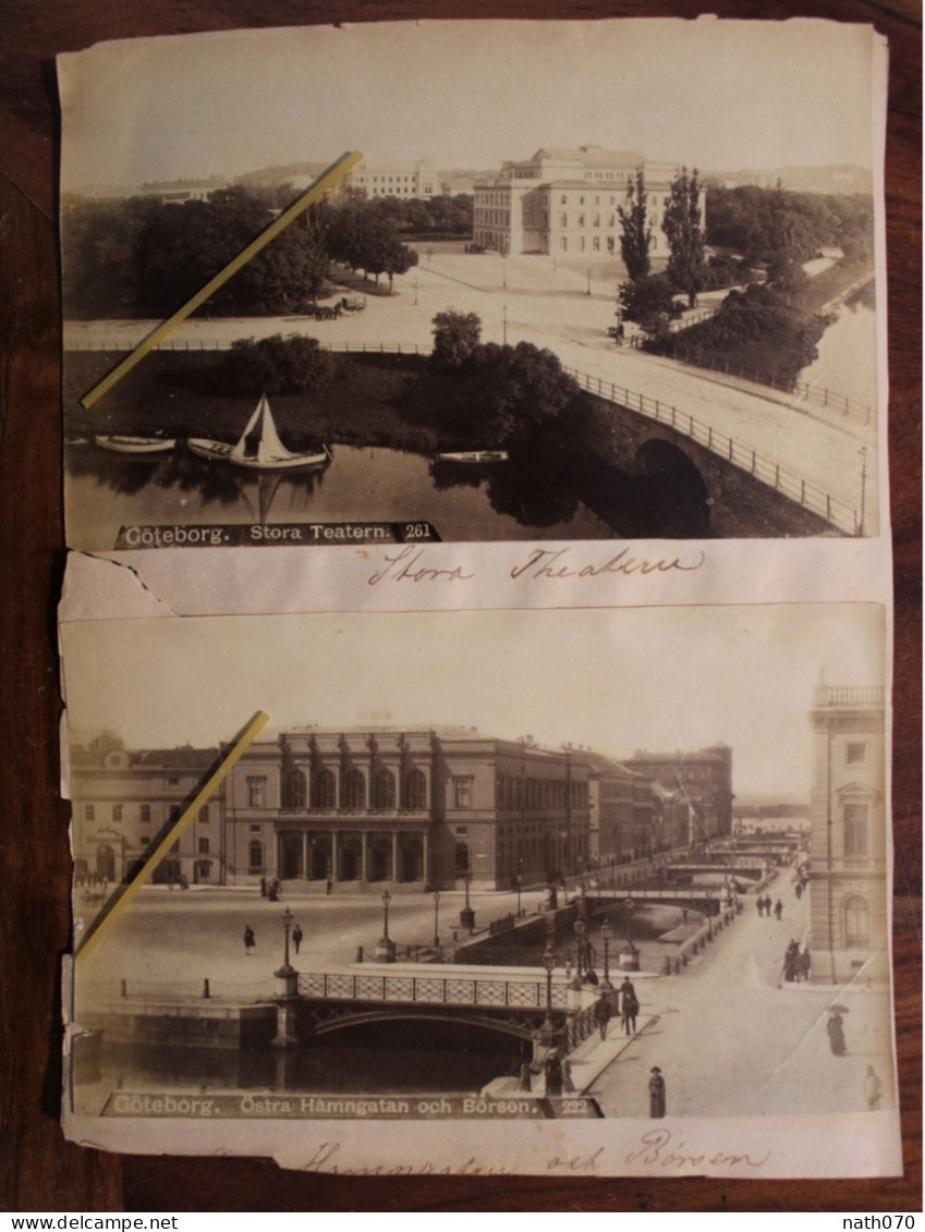 Photo 1890's Lot 4 Photos De Göteborg Tirage Albuminé Albumen Print Vintage Suède Sweden - Antiche (ante 1900)