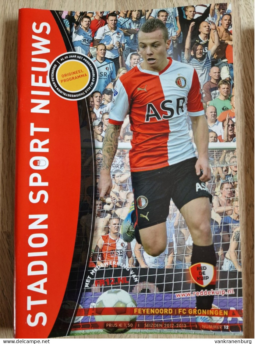 Programme Feyenoord - FC Groningen - 23.12.2012 - Eredivisie - Holland - Programm - Football - Poster Wesley Verhoek - Bücher