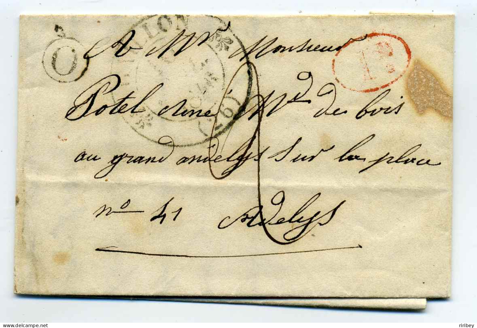 T12 GAILLON + Boite Rurale O Identifiée De VENABLES / Dept 26 Eure / 1846 / Verso Ligne De Rouen - 1801-1848: Precursores XIX