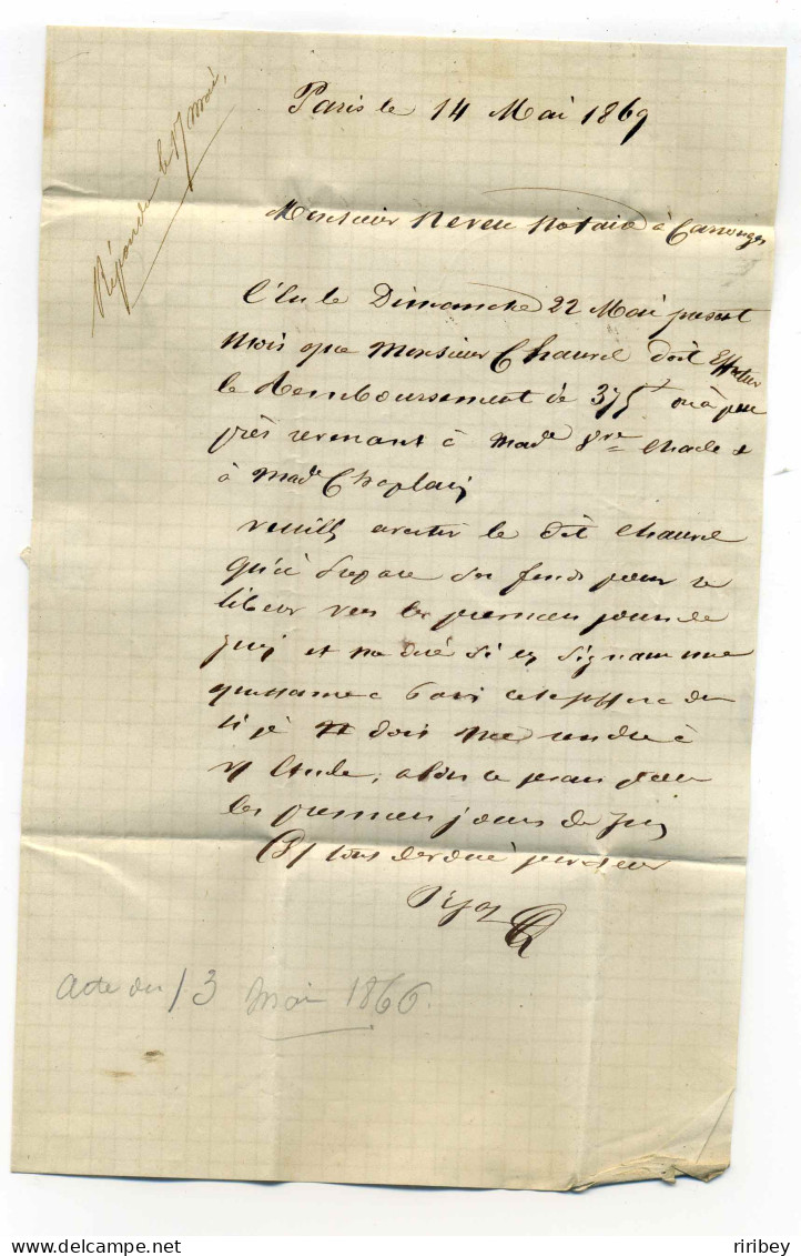 Etoile De PARIS N°25 + Rue Serpente / Dept 60 Seine / 1869 / ORSAT Contentieux Correspondance St André Des Arts - 1849-1876: Periodo Clásico