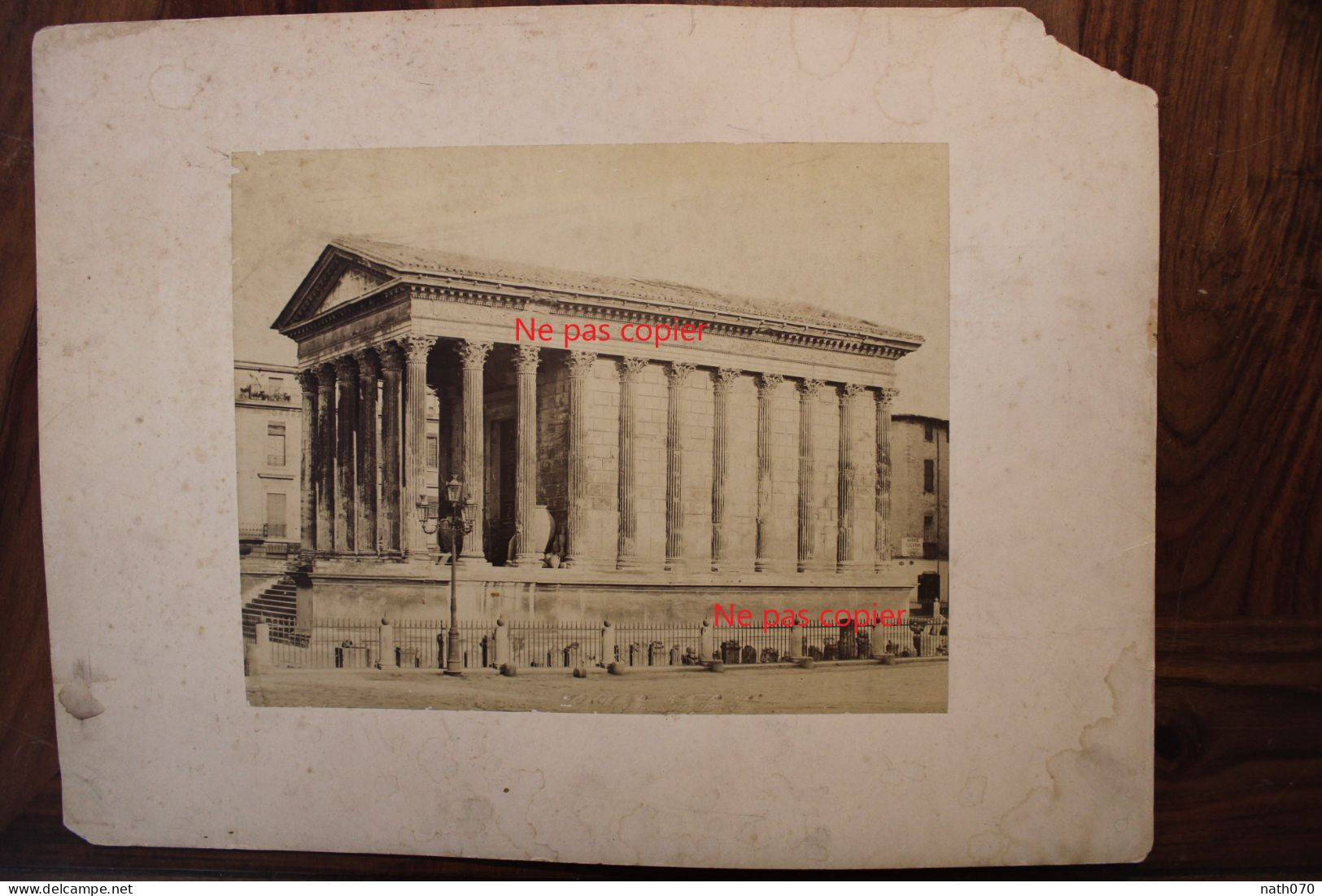 Photo 1890's Maison Carrée Nîmes France Tirage Albuminé Albumen Print Vintage - Antiche (ante 1900)