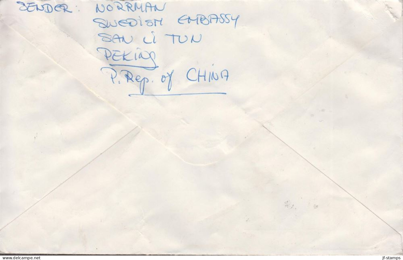 1972. CHINA. Fine Cover PAR AVION To Sweden With 52 F Albanian Workers Party (small Fold) Cancelled 1972 4... - JF442629 - Covers & Documents