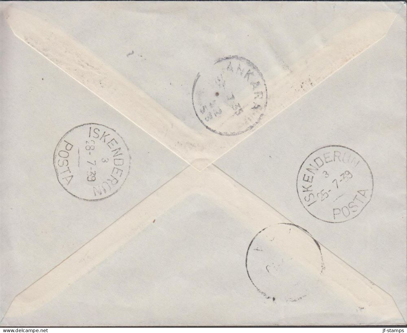 1939. TÜRKIYE. Fine Registered Rare FDC With Complete Set Overprinted Hatayin Anavata... (Michel 1053 - 1058) - JF442642 - Lettres & Documents