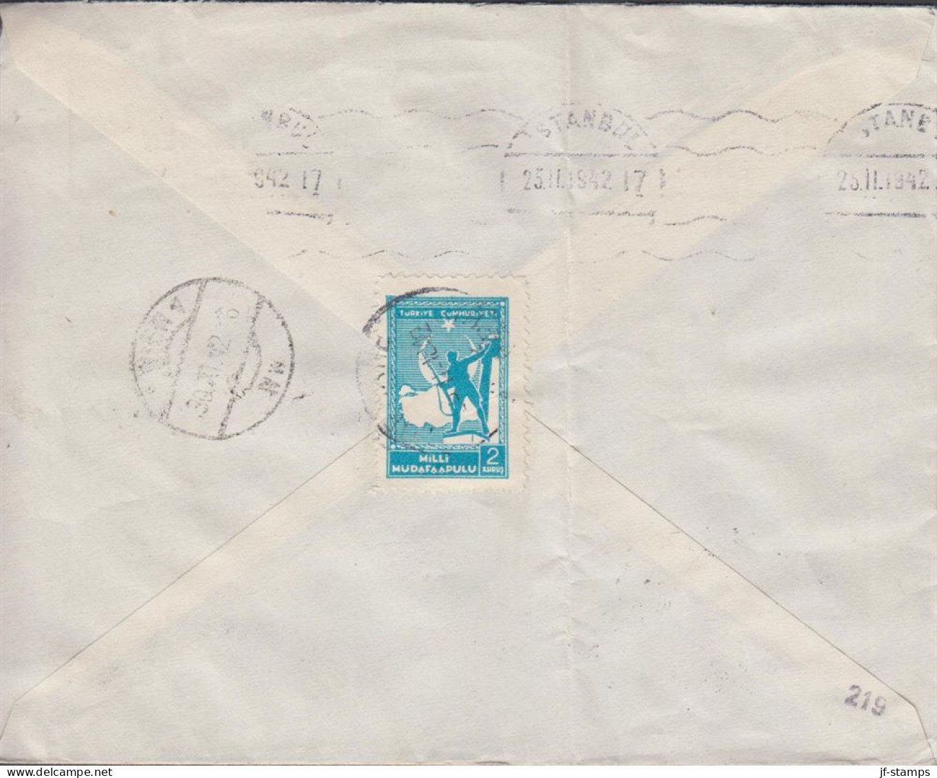 1942. TÜRKIYE. Censored Cover Par Avion To Sweden With 2 + 6 + Pair 10 Krs Atatürk + 2 ... (Michel 954+ C 62) - JF442702 - Ongebruikt