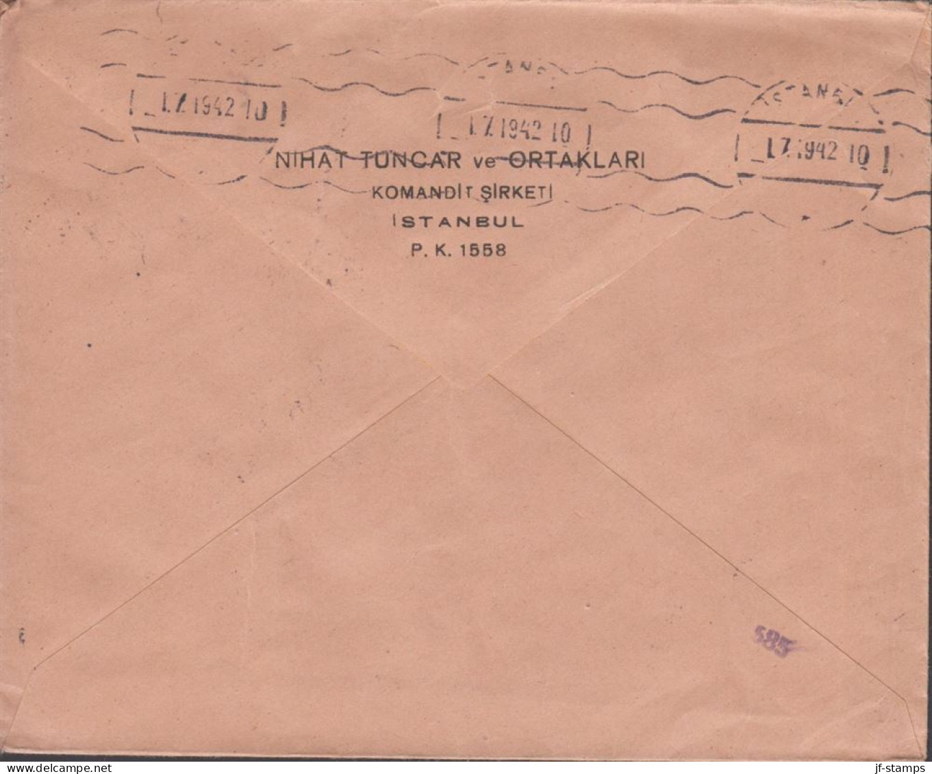 1942. TÜRKIYE. Censored Cover To Sweden With 10 Krs Atatürk + Pair 1 KURUS Charity Stam... (Michel 954+ C 61) - JF442703 - Ungebraucht