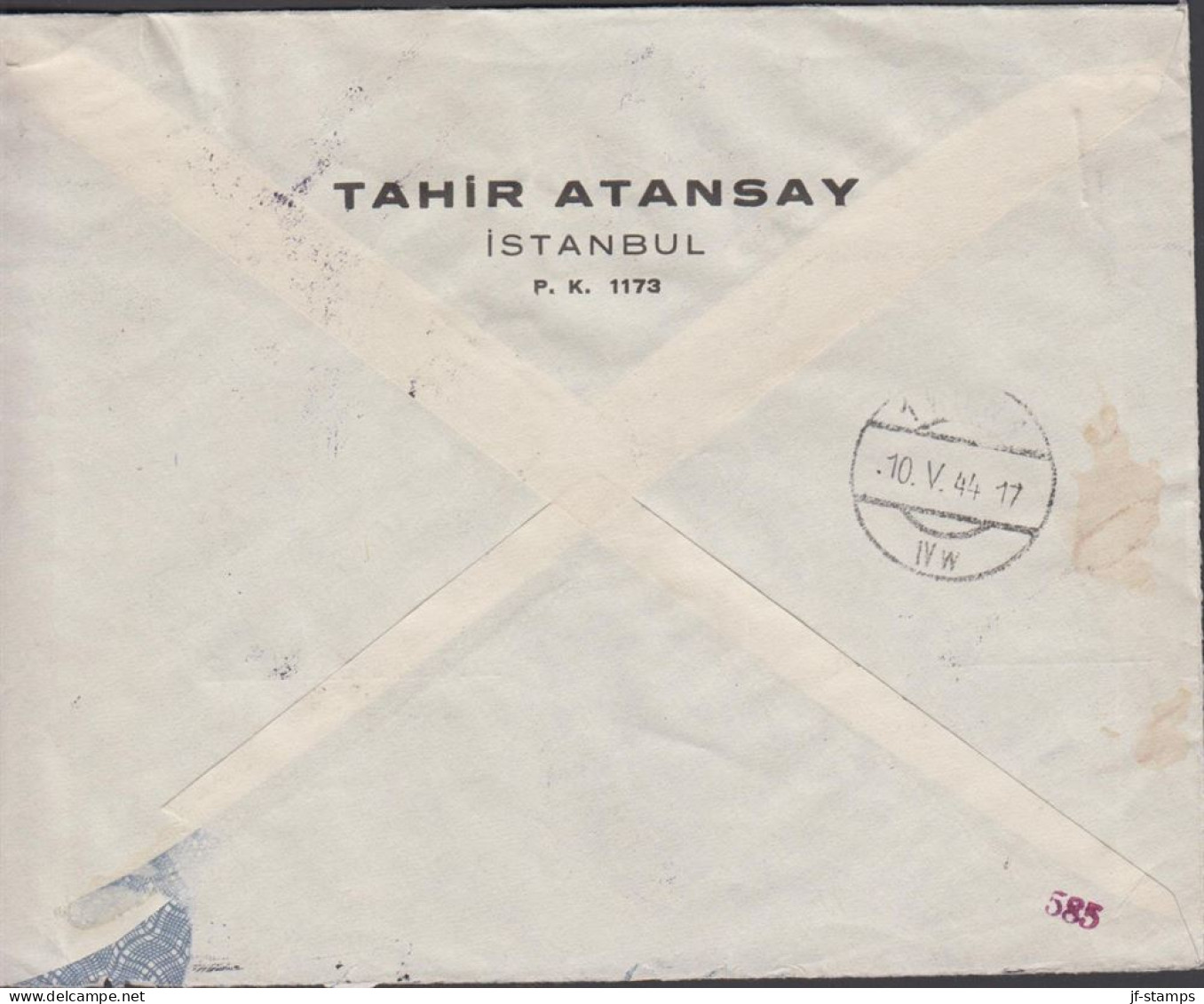 1944. TÜRKIYE. Censored Cover Par Avion To Storebro, Sweden With 7½ + 20 Krs Atatürk + ... (Michel 958+ C 62) - JF442704 - Nuovi