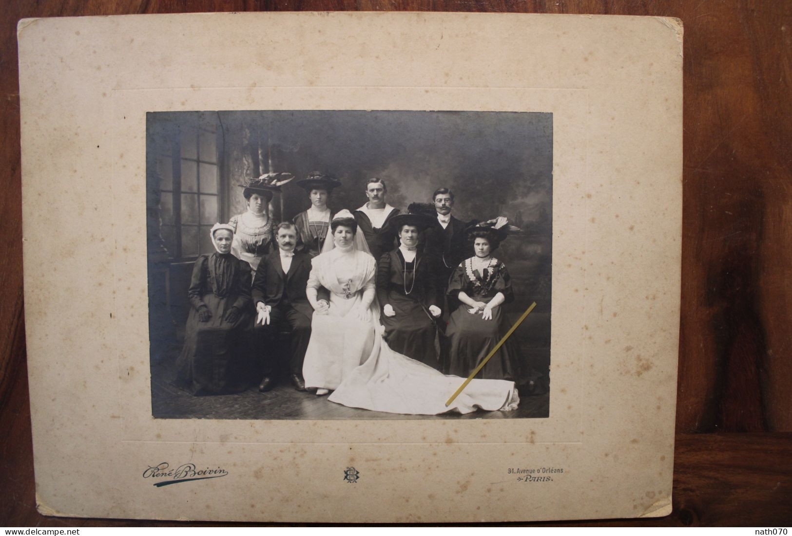Photo 1890's Mariage Famille France Tirage Print Vintage Photographe René Boivin Paris - Antiche (ante 1900)