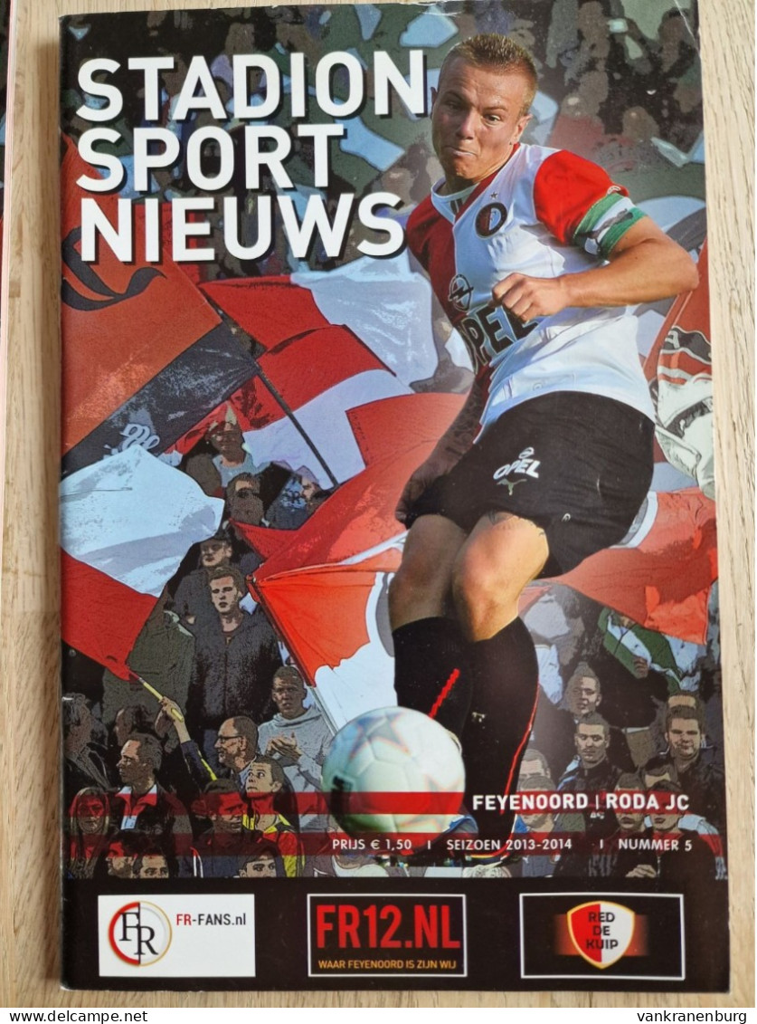 Programme Feyenoord - Roda JC - 1.9.2013 - Eredivisie - Holland - Programm - Football - Poster Jordy Clasie - Libros