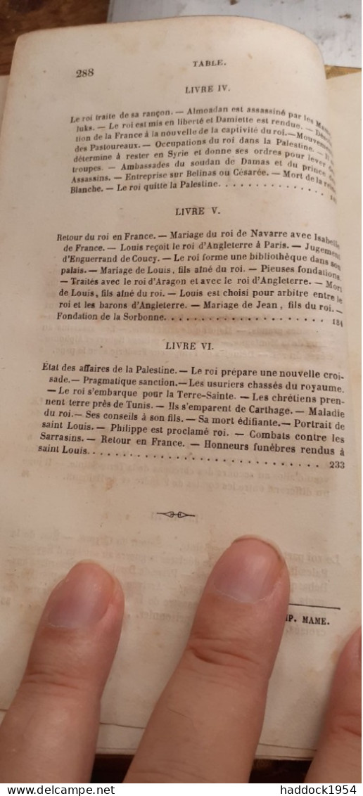 Histoire De SAINT LOUIS Roi De FRANCE DE BURY Mame 1849 - Biographie