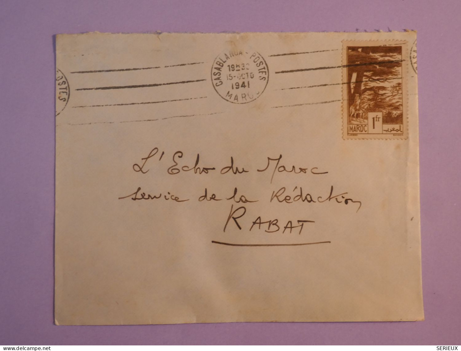 BX4 MAROC   BELLE LETTRE   1941     RABAT    +   ++ AFFRANCH.  INTERESSANT +++ - Storia Postale