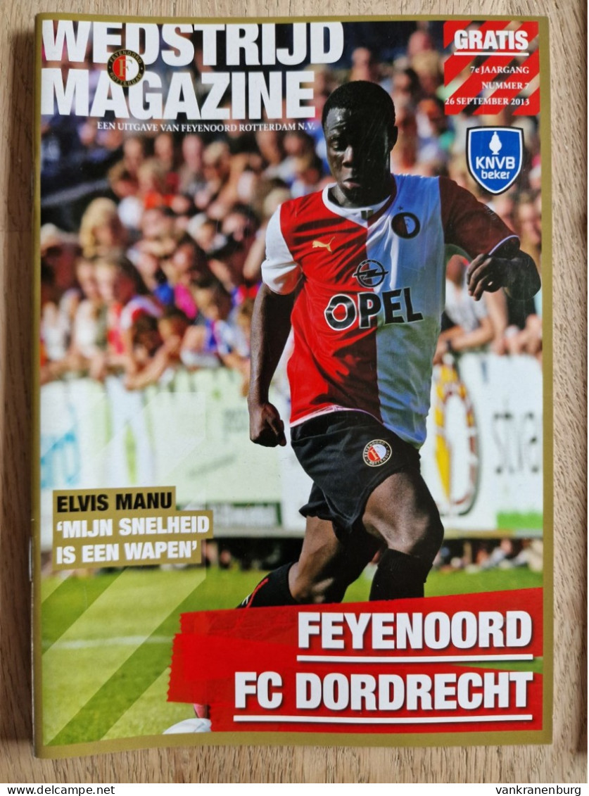 Programme Feyenoord - FC Dordrecht - 26.9.2013 - KNVB Cup - Holland - Programm - Football - Poster Daryl Janmaat - Livres