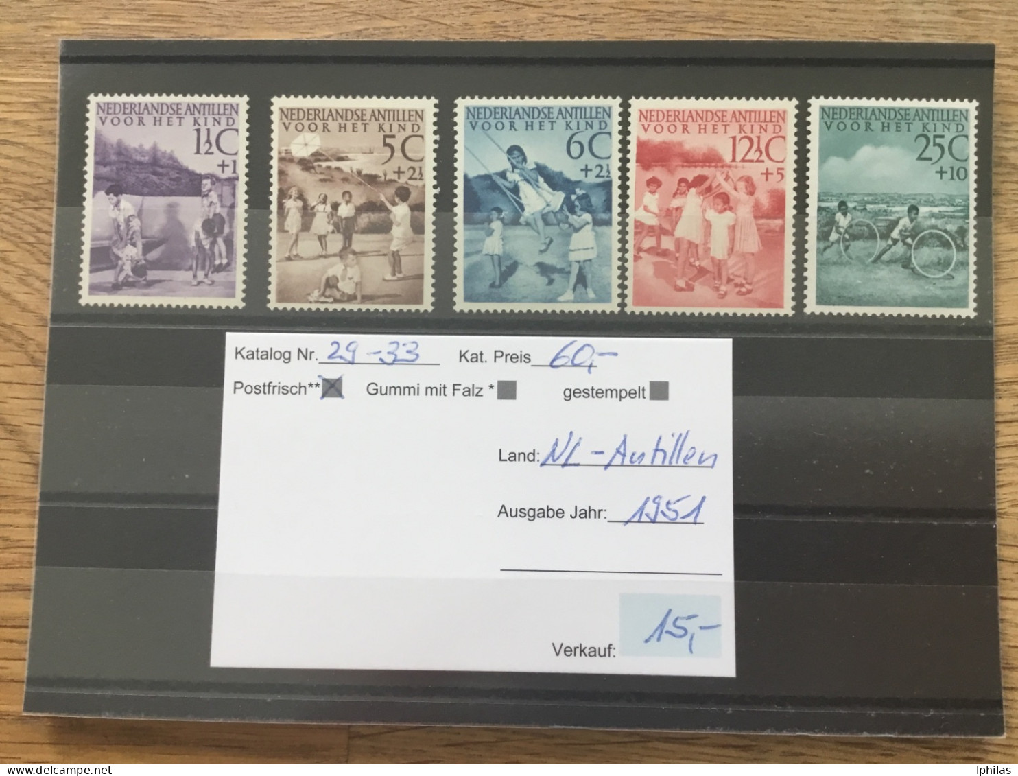 Antillen 1951, 16. Aug. Jugendwohlfahrt: Kinderspiele Postfrisch ** MNH** - Curaçao, Nederlandse Antillen, Aruba