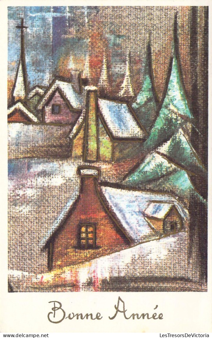 NOUVEL AN - Maison Enneigée - Carte Postale Ancienne - Neujahr