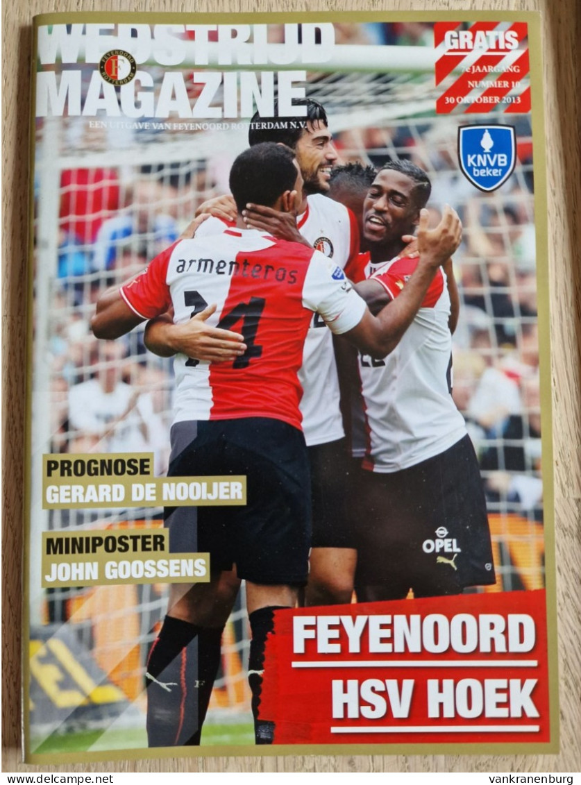 Programme Feyenoord - HSV Hoek - 30.10.2013 - KNVB Cup - Holland - Programm - Football - Poster John Goossens - Libros