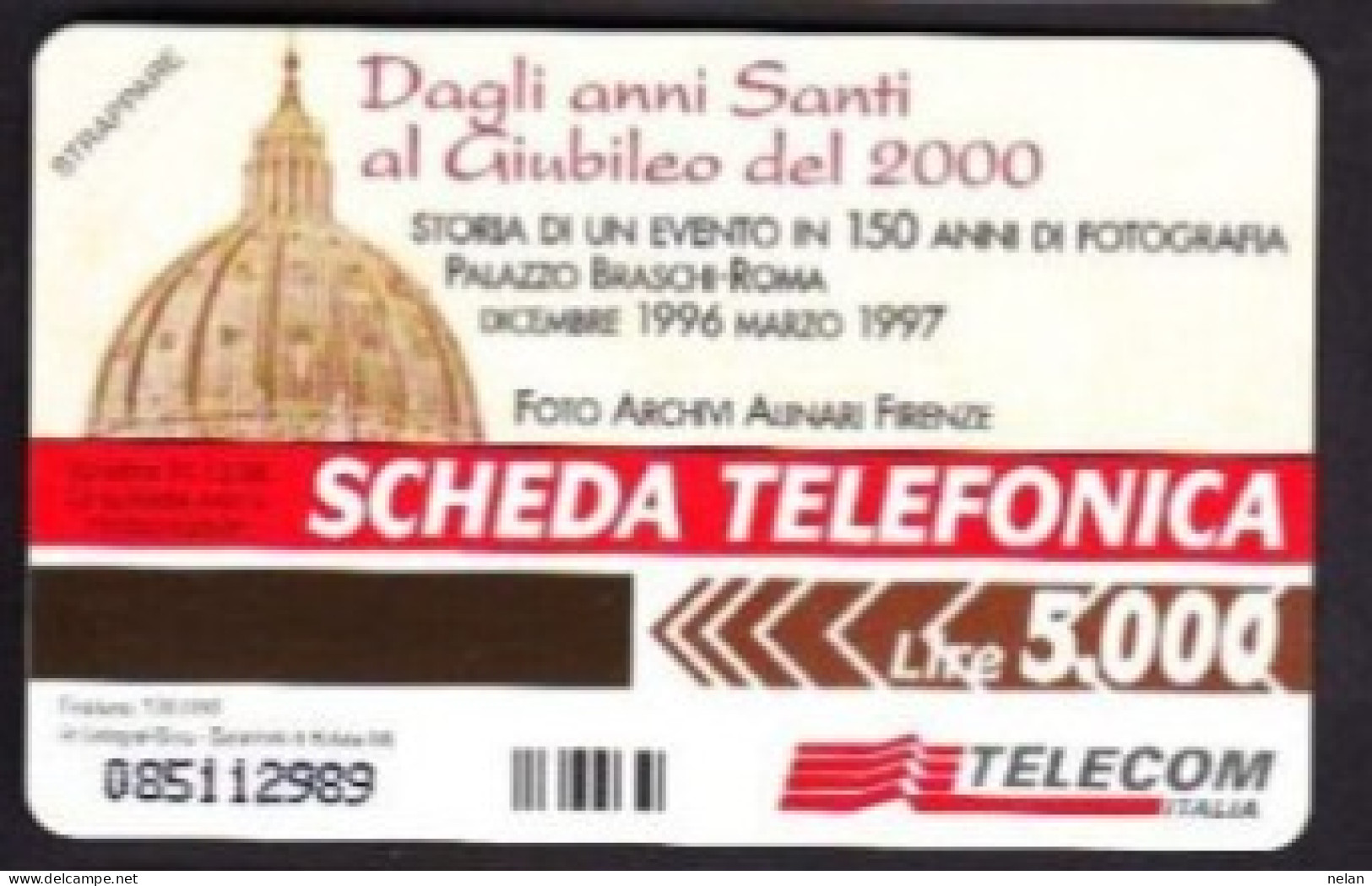 SCHEDA TELEFONICA  - ITALIA - TELECOM - NUOVA - DAGLI ANNI SANTI AL GIUBILEO DEL 2000 - Öff. Sonderausgaben