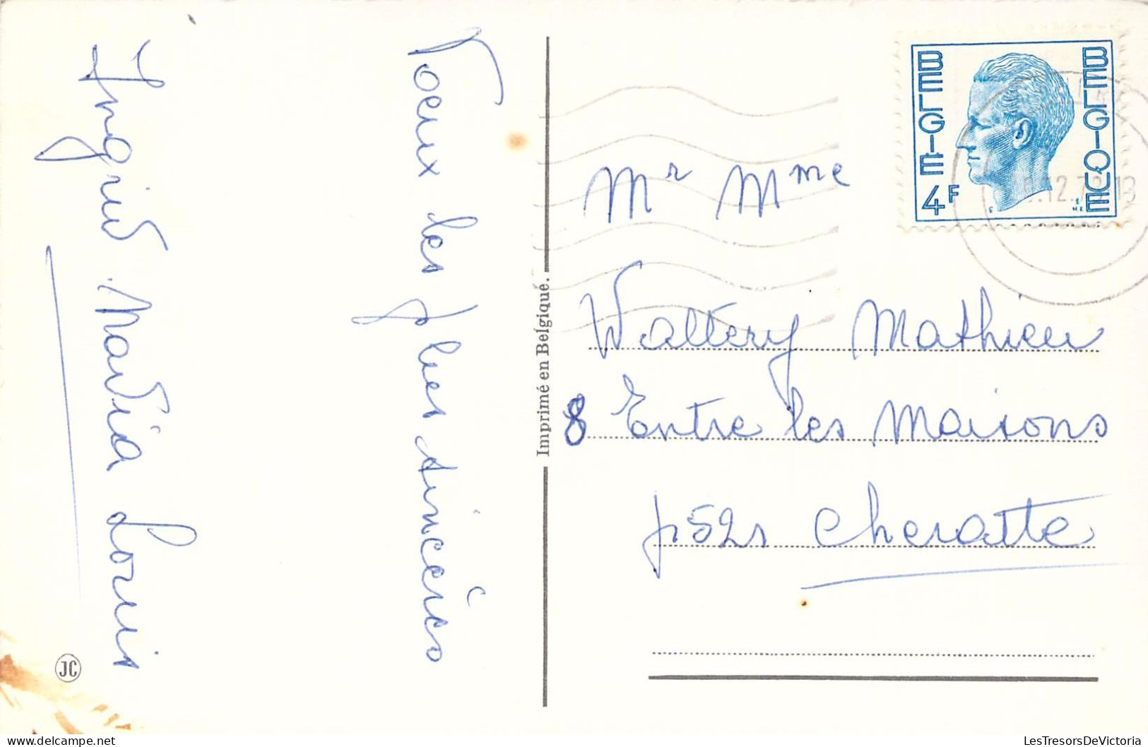 NOUVEL AN - Enveloppe Timbrée Elisabeth II - Noeud Bleu - Fleurs - Carte Postale Ancienne - Neujahr