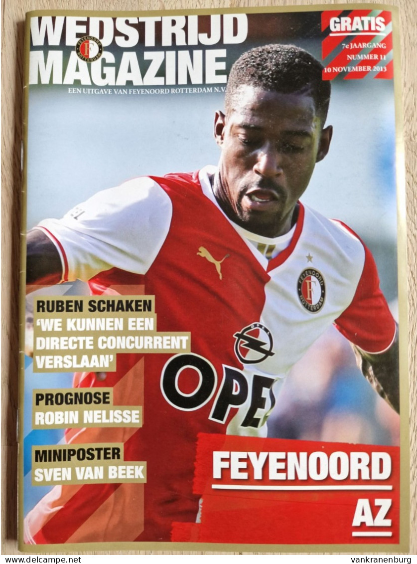 Programme Feyenoord - AZ Alkmaar - 10.11.2013 - Eredivisie - Holland - Programm - Football - Poster Sven Van Beek - Boeken