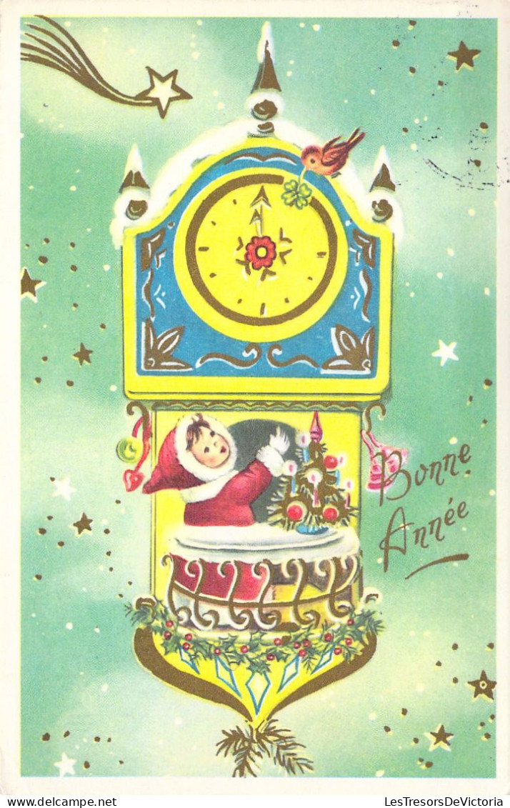 NOEL - Nouvel An - Illustration D'enfant En Manteau Rouge Et Son Sapin - Carte Postale Ancienne - Neujahr