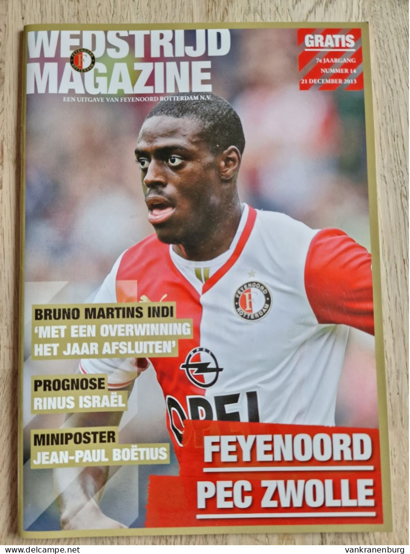 Programme Feyenoord - PEC Zwolle - 21.12.2013 - Eredivisie - Holland - Programm - Football - Poster Jean-Paul Boetius - Libros