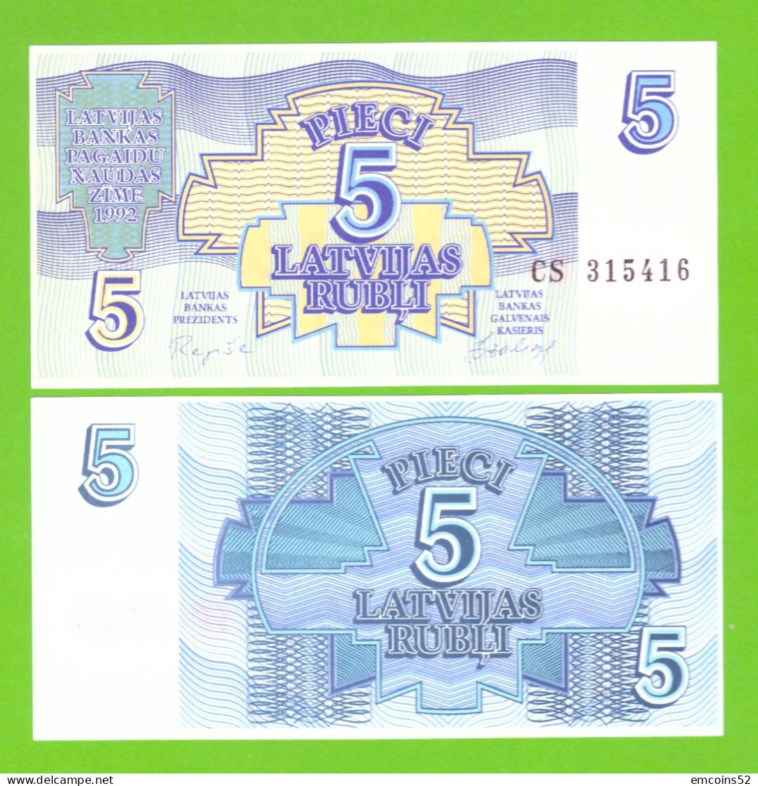 LATVIA 5 RUBLI 1992 P-37  UNC - Letland