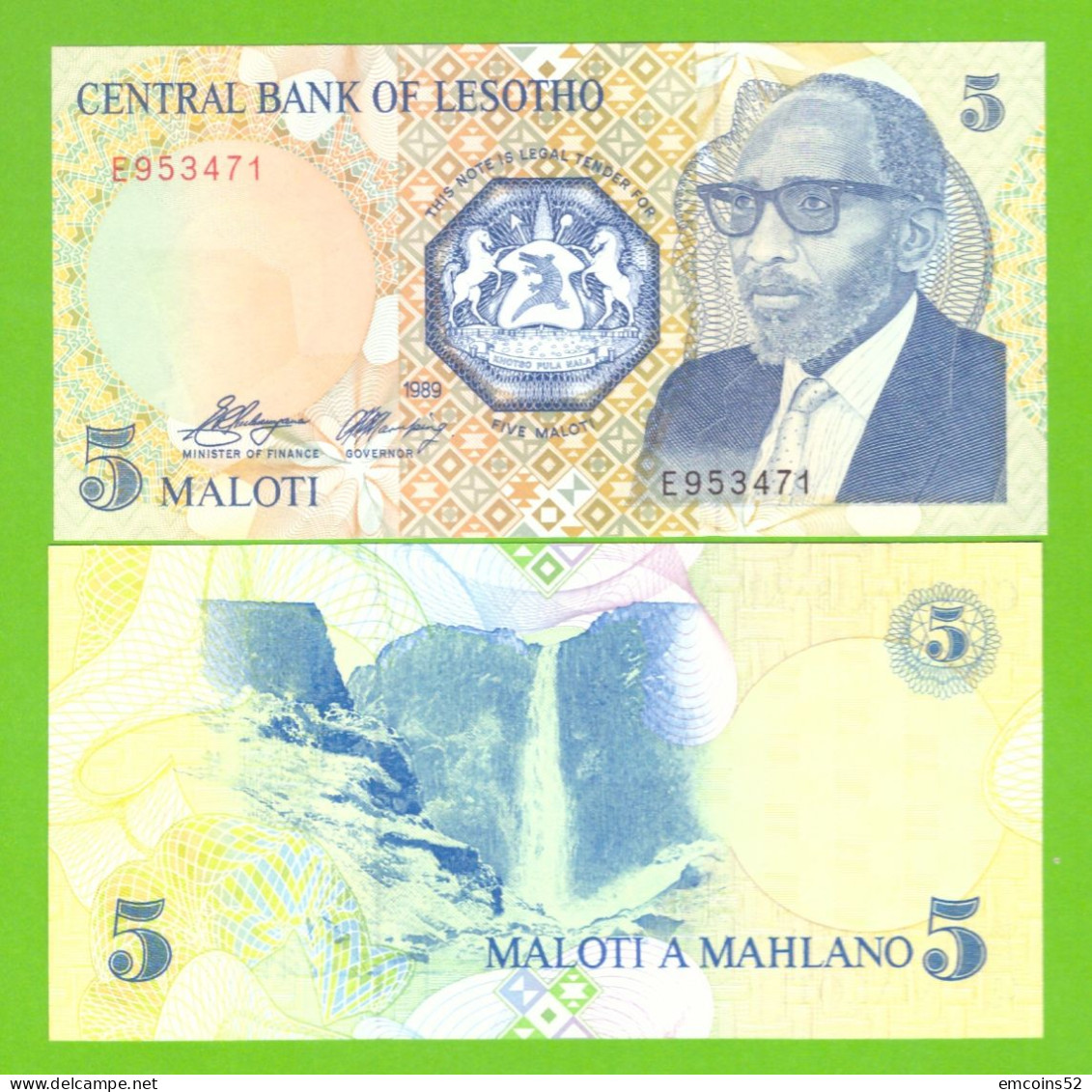 LESOTHO 5 MALOTI 1989 P-10  UNC - Lesoto