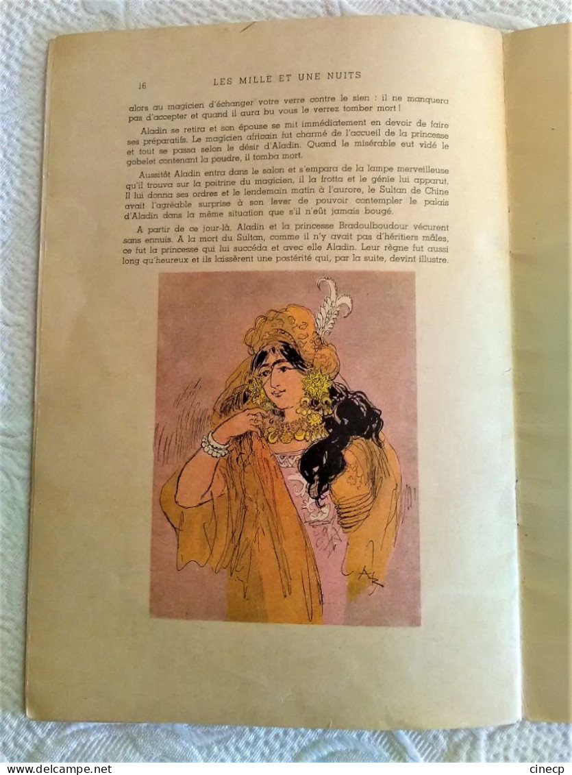 Très joli livre ancien pour enfant ALADIN ou LA LAMPE MERVEILLEUSE ILLUSTRATEUR ROBIDA superbes dessins 16 pages