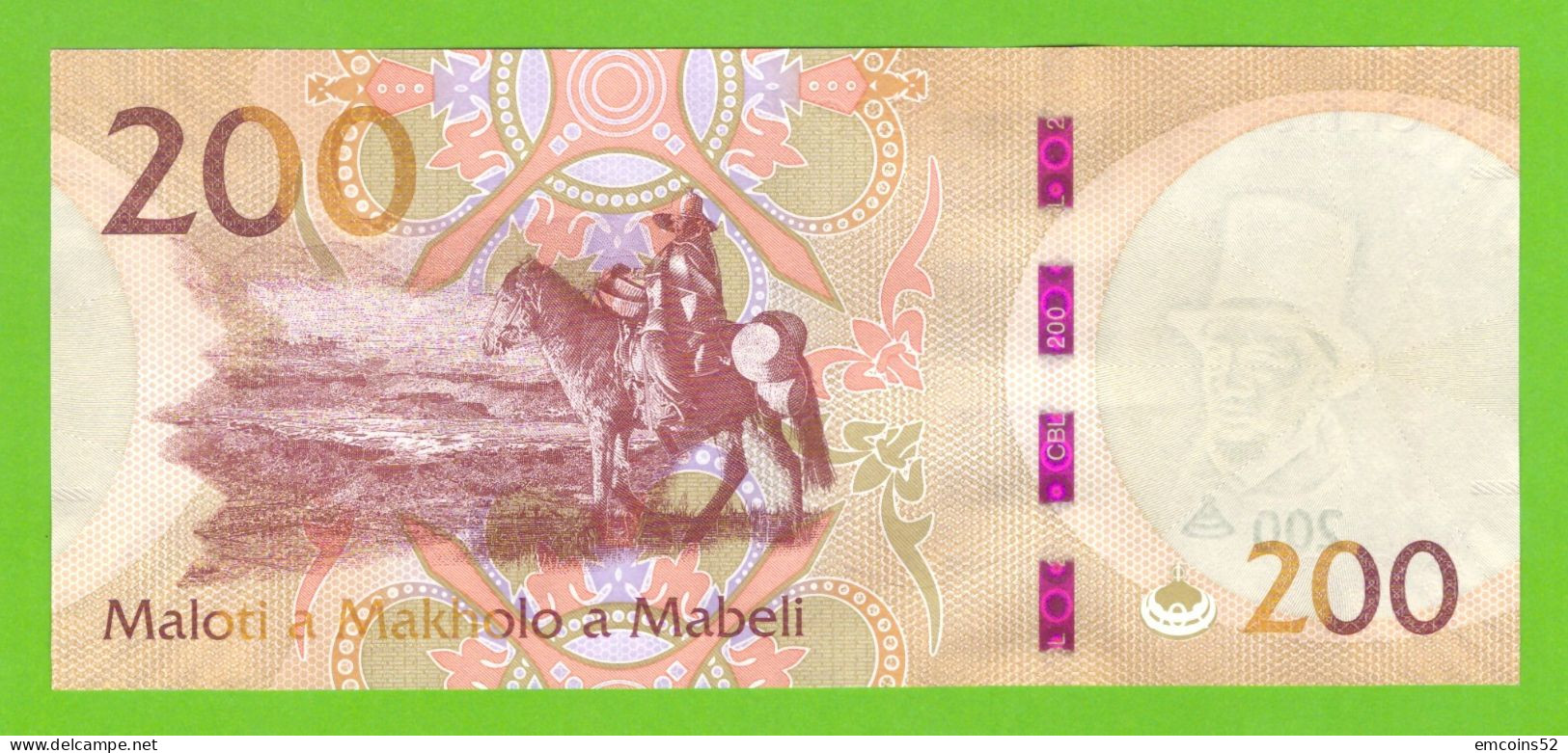 LESOTHO 200 MALOTI 2021 P-W30  UNC - Lesoto